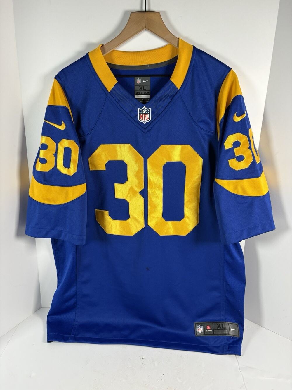 Nike Los Angeles Rams Todd Gurley II #30 On Field Jersey Mens XL Blue Gold NFL